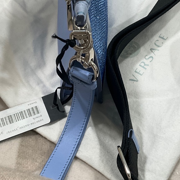 Versace DONNA Glittering Blue Crossbody Bag/Clutch/Wristlet - Picture 6 of 9